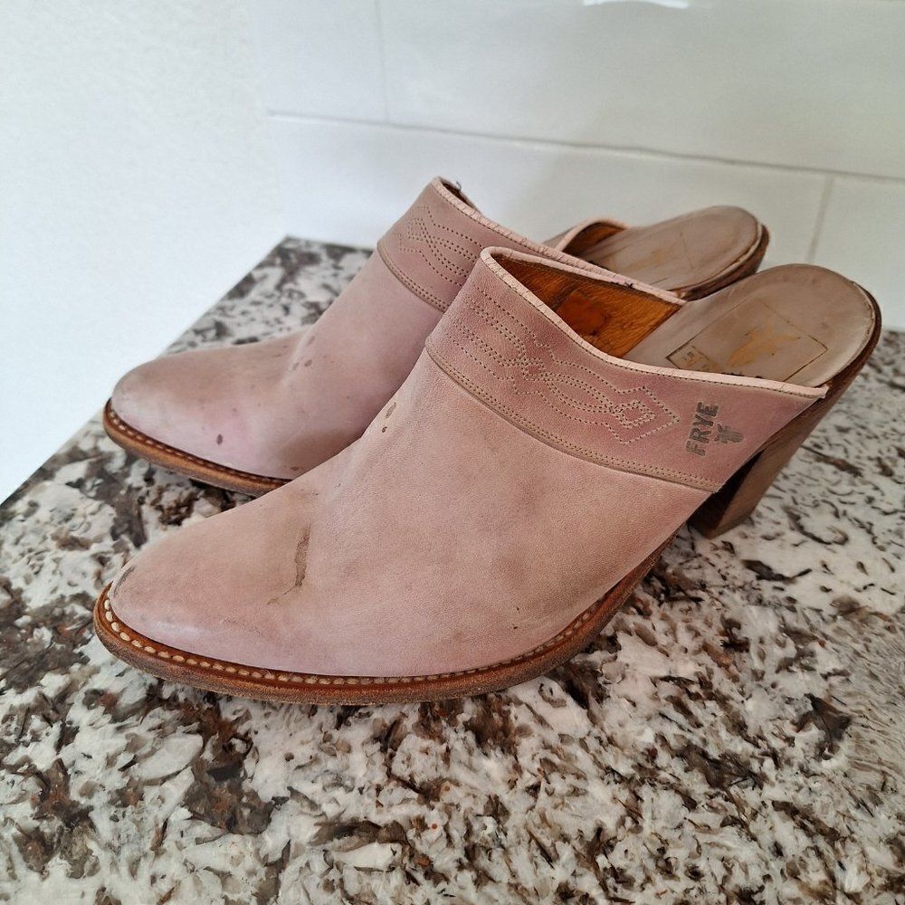 Frye Blush Pink Leather Slip-On Mules - Picture 5 of 10